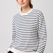 Navy Stripe Cotton Terry Full Sleeve Tee