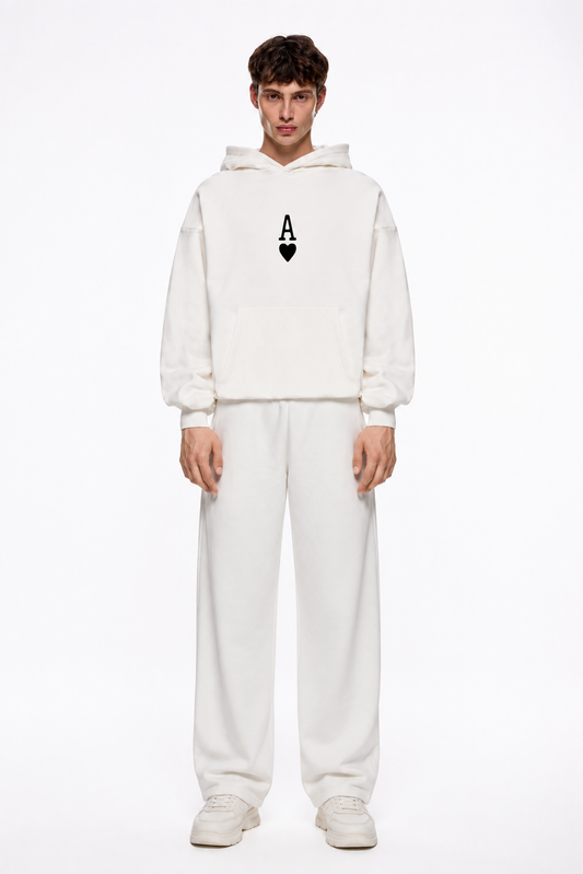 Heartline Hoodie White – Coolbee Store oversized hoodie, photo 2 of 5