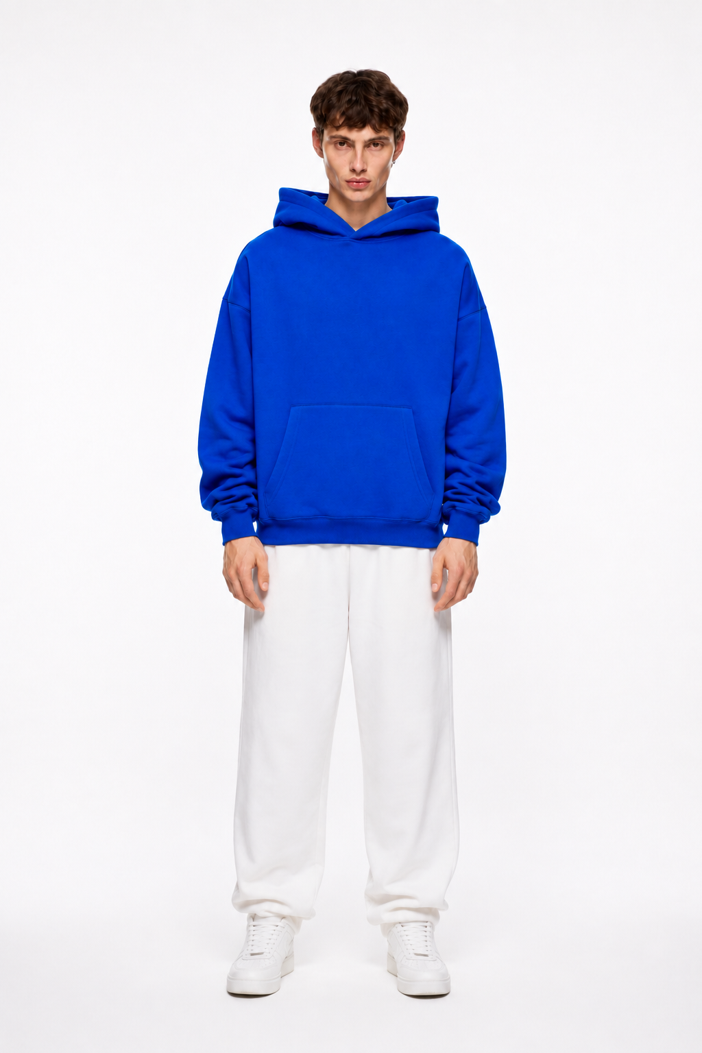 Solid Hoodie Blue