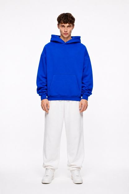 Solid Hoodie Blue