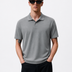 Grey Cotton Lycra Polo