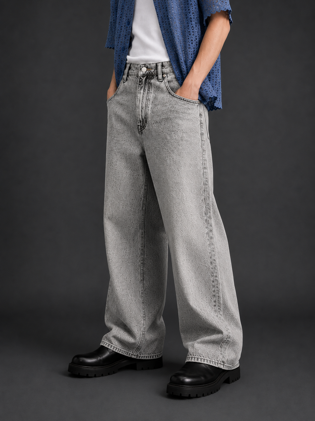 Concrete Wash Jeans Grey – Coolbee Store, photo 2 of 9