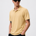 Grey Cotton Lycra Polo Yellow