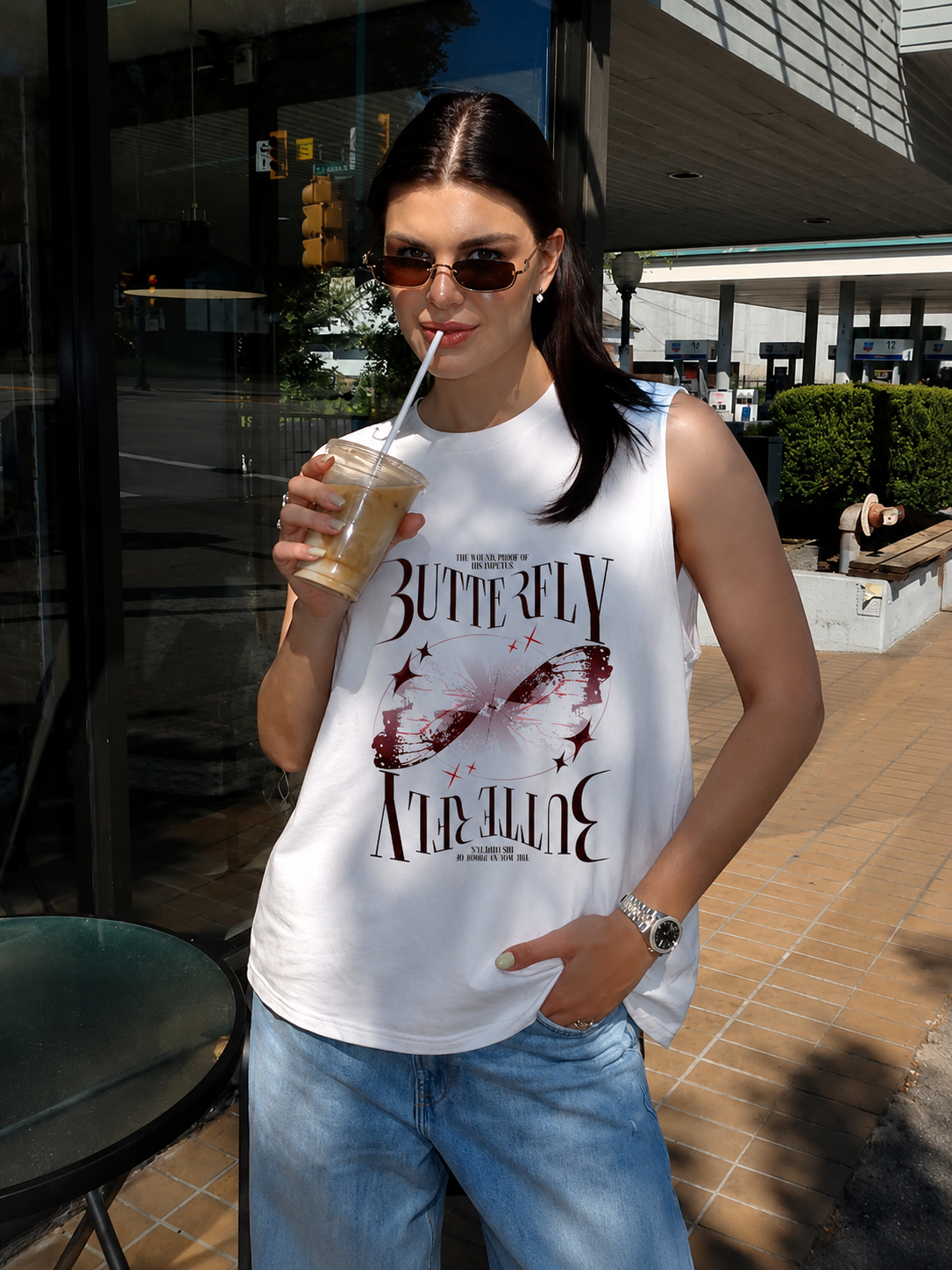 Eclipse Wings Tank Tees White