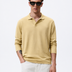 Yellow Cotton Lycra Full Sleeve Polo