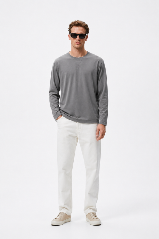 Riviera Long Sleeve Tee Grey
