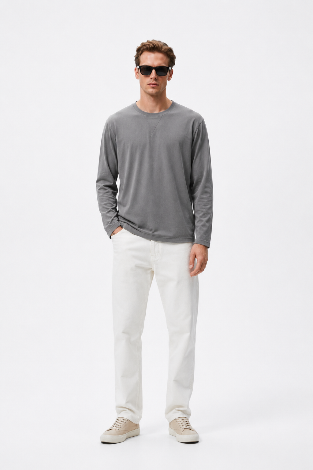 Riviera Long Sleeve Tee Grey