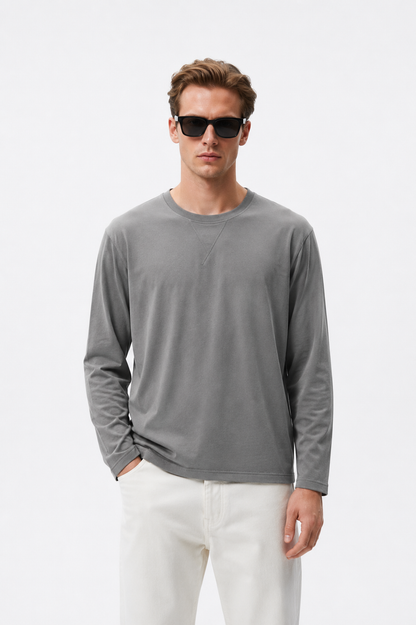 Riviera Long Sleeve Tee Grey