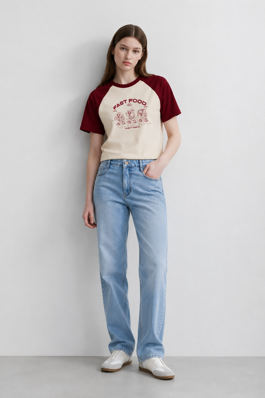 Street Bites Raglan Tee Beige – Coolbee Store, photo 2 of 5