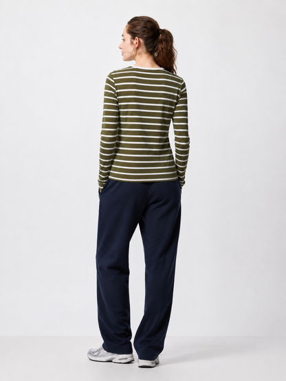 Olive Stripe Full Sleeve Tee