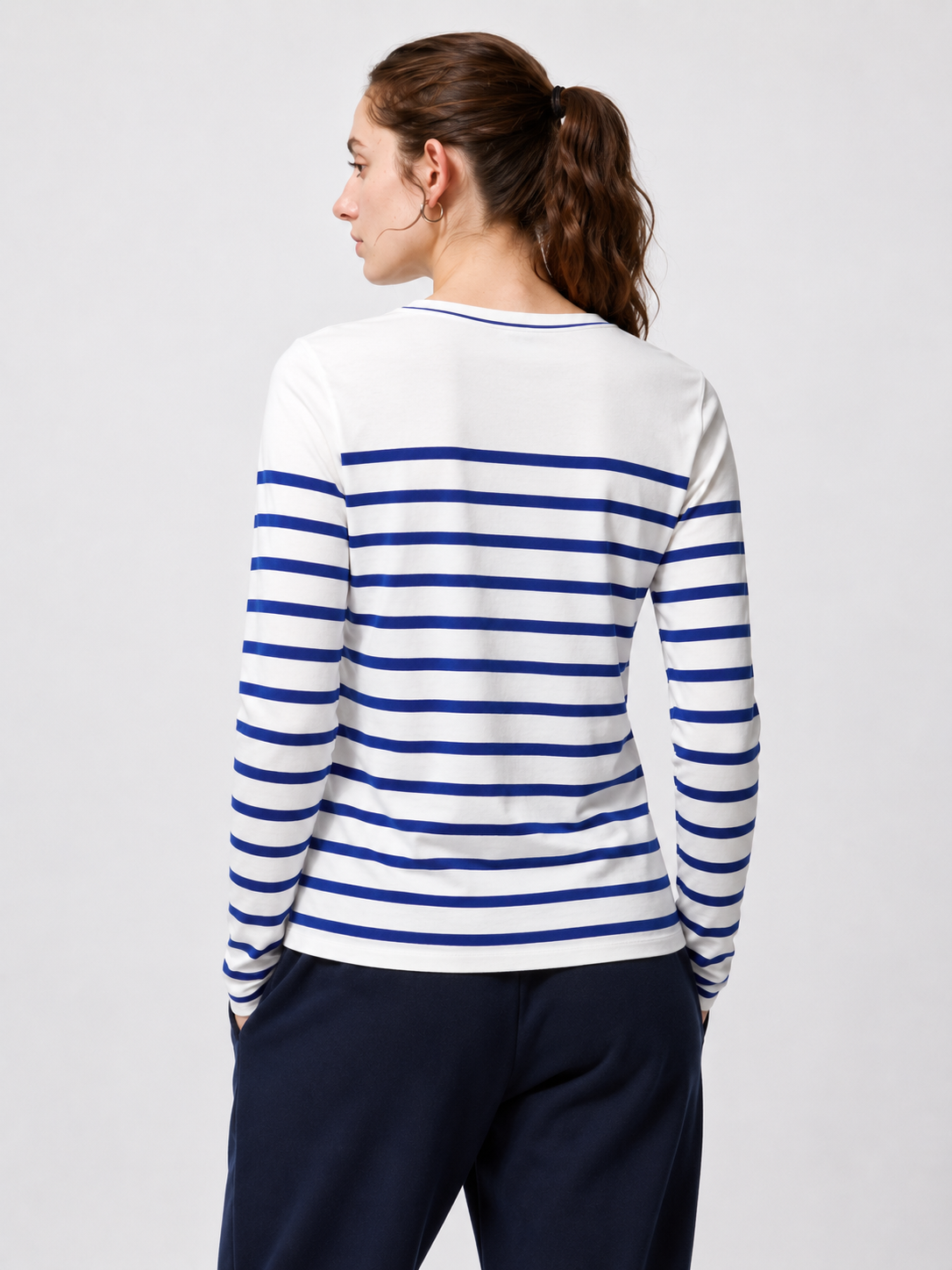 Royal Blue Stripe Full Sleeve Tee