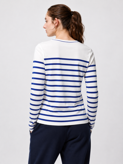 Royal Blue Stripe Full Sleeve Tee