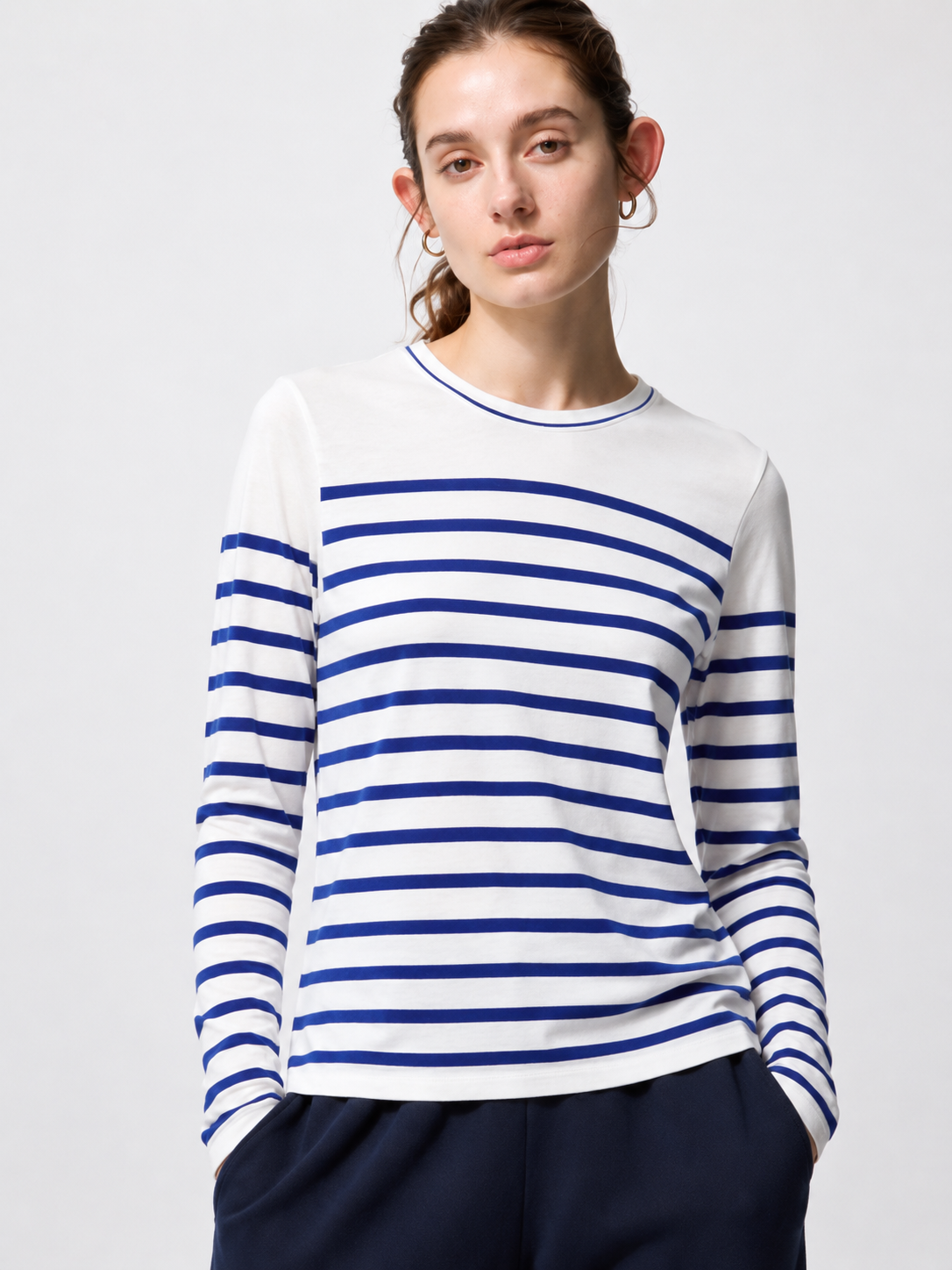 Royal Blue Stripe Full Sleeve Tee