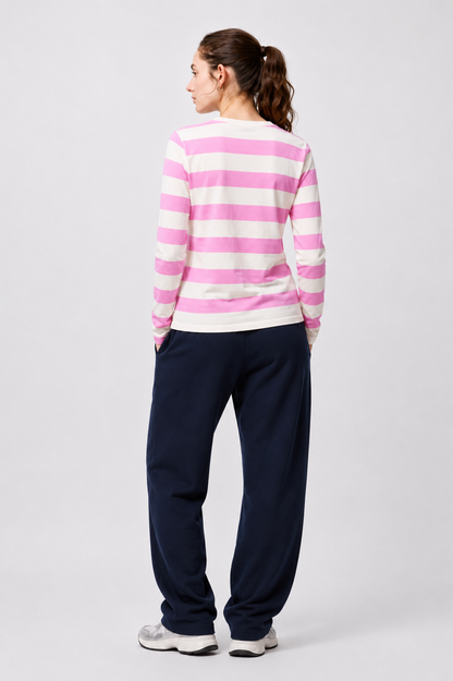 Pink Stripe Full Sleeve Tee