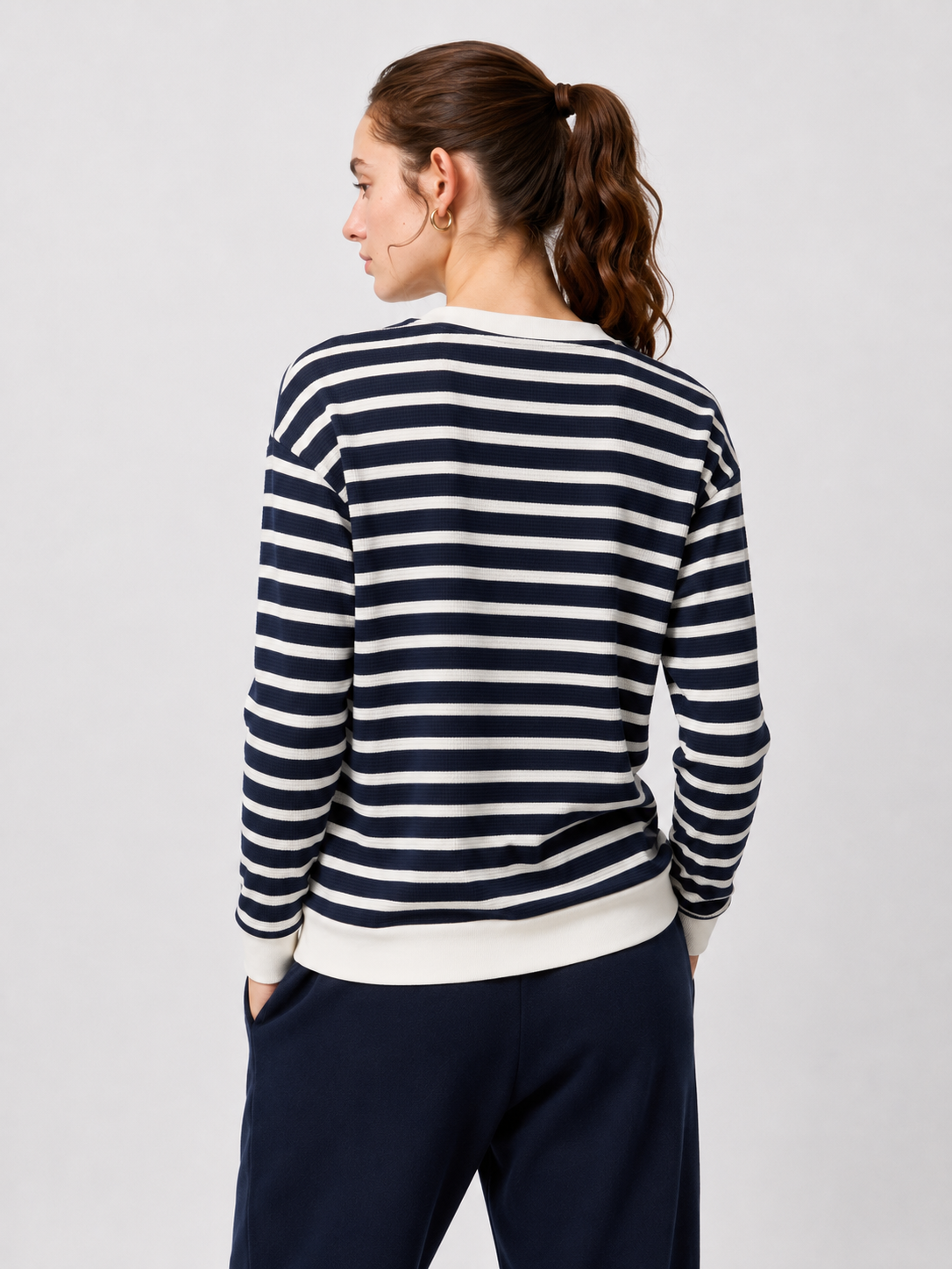 Navy Stripe Full Sleeve Tee