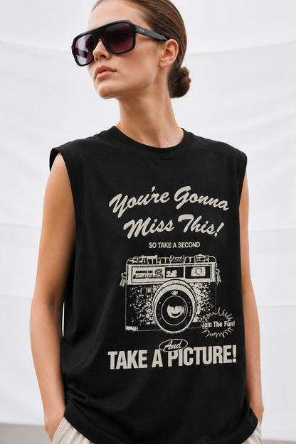 Take Picture Tank Tees Black