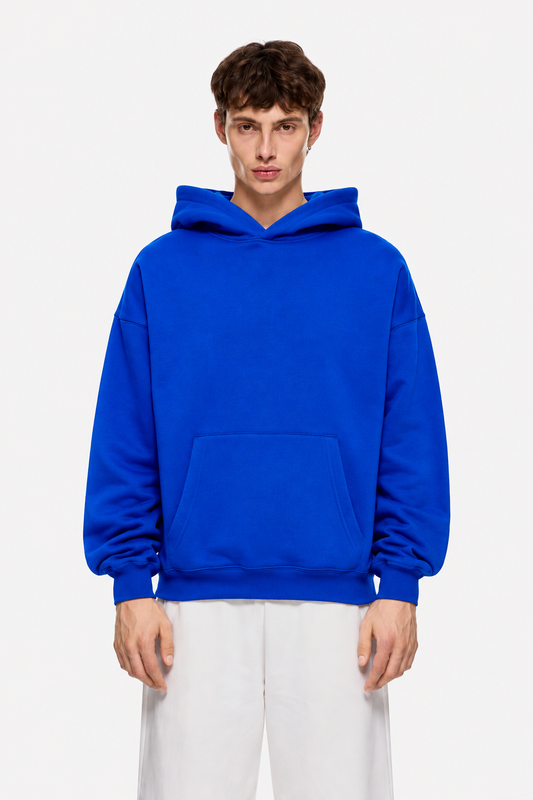 Solid Hoodie Blue