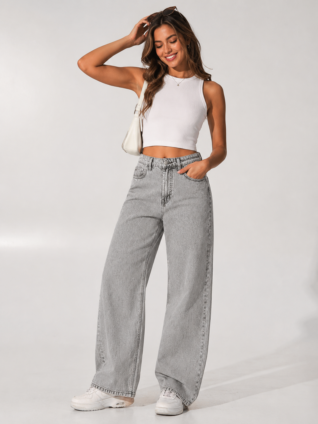 Nova Textured Wide-Leg Jeans – Coolbee Store, photo 1 of 6