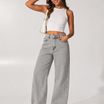 Nova Textured Wide-Leg Jeans