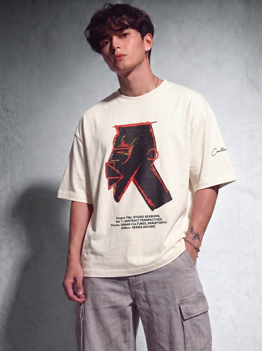 Cool Bee Urban Nomad Tee White for Men - White Oversized Graphic Tee Streetwear India