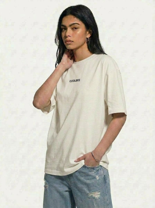 Cool Bee Orbital Drift Tee White for Women - Oversized Graphic Tee Streetwear India - Back View