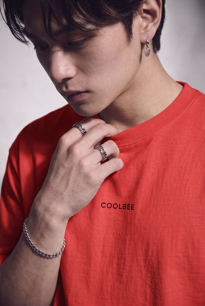 Cool Bee Lost in Thought Tee Red for Men - Red Oversized Graphic Tee Streetwear India - Lifestyle View