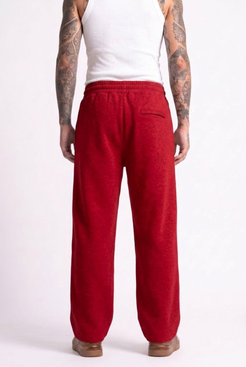 Cool Bee Joggers Red Milange for Men - Red Milange Joggers Casual Streetwear India - Back View