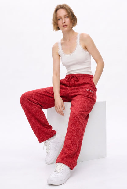 Cool Bee Joggers Red Milange for Women - Joggers Casual Streetwear India - Lifestyle View