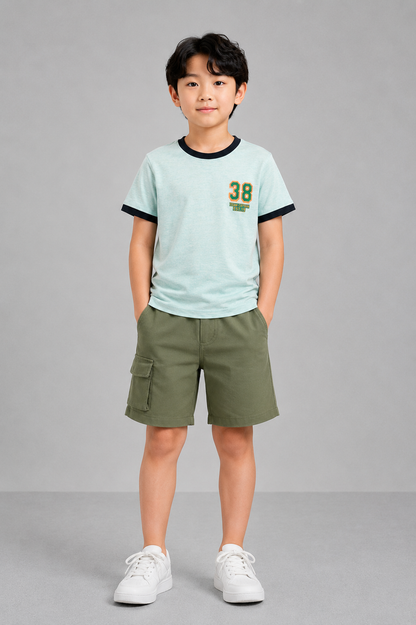 Coolbee Store Kids Boys T-Shirt - Mint (KBSSTR23) – front view