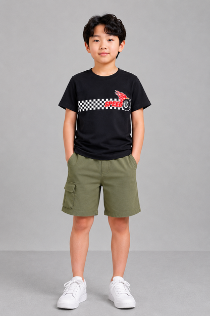 Coolbee Store Kids Boys T-Shirt - Black (CSKT209) – front view