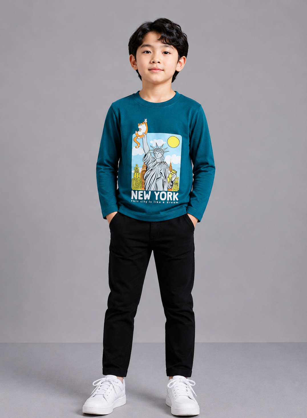 Coolbee Store Kids Boys T-Shirt - Teal (KBAW25TR5) – front view