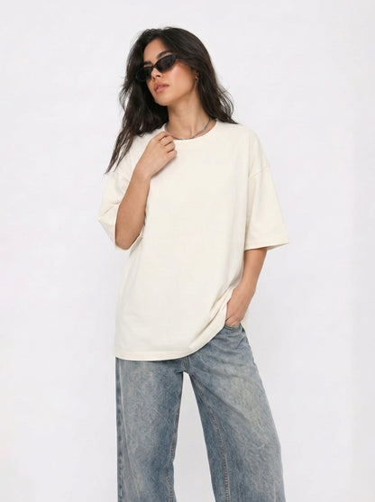 Cool Bee Memento mori Tee White for Women - White Oversized Graphic Tee Streetwear India - Lifestyle View