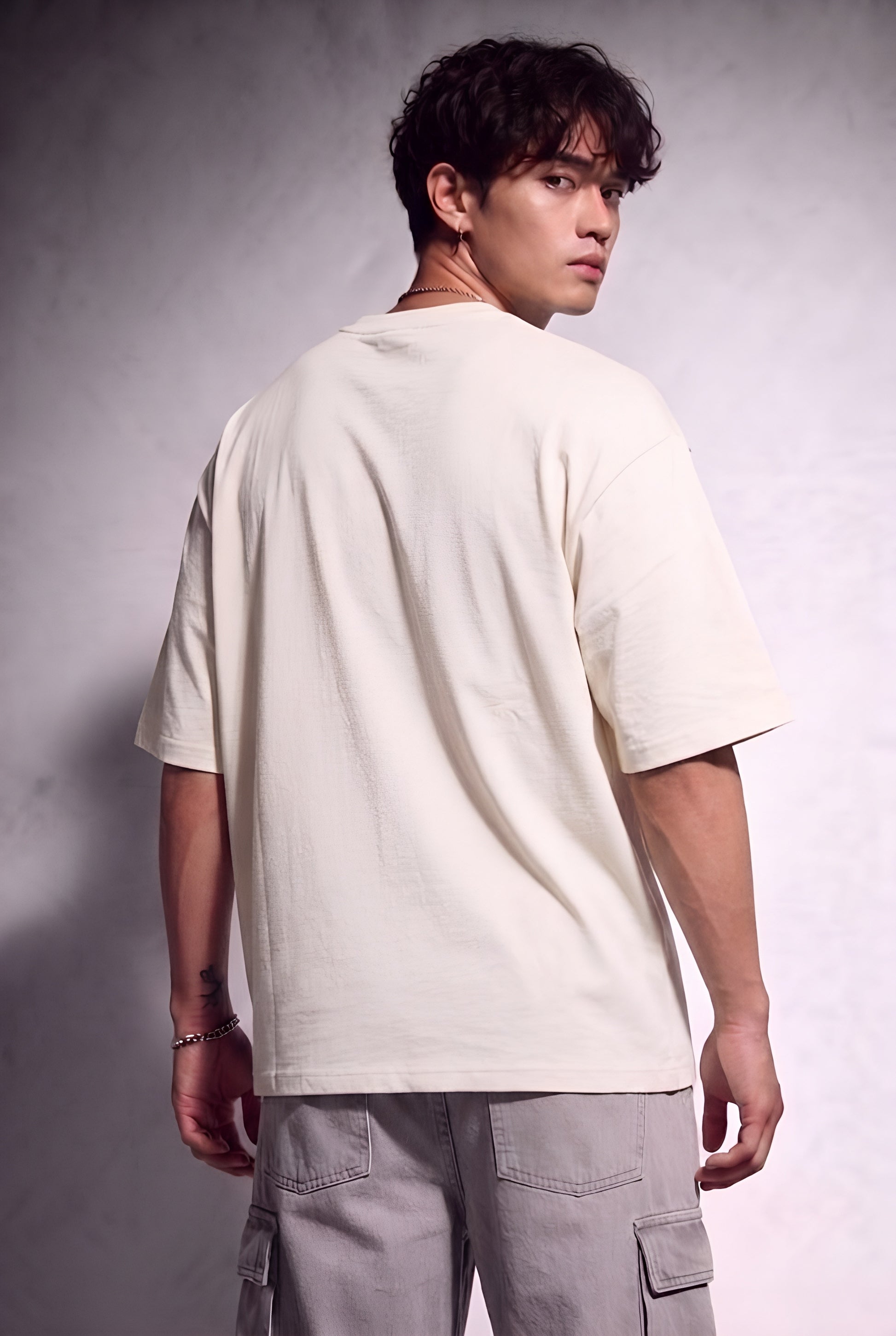 Cool Bee Zenith Tee white for Men - white Oversized Graphic Tee Streetwear India - Detail View