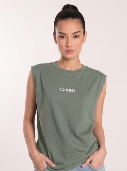 Cool Bee Women Tank Tees Green for Women - Green Tank Top Gym Casual India
