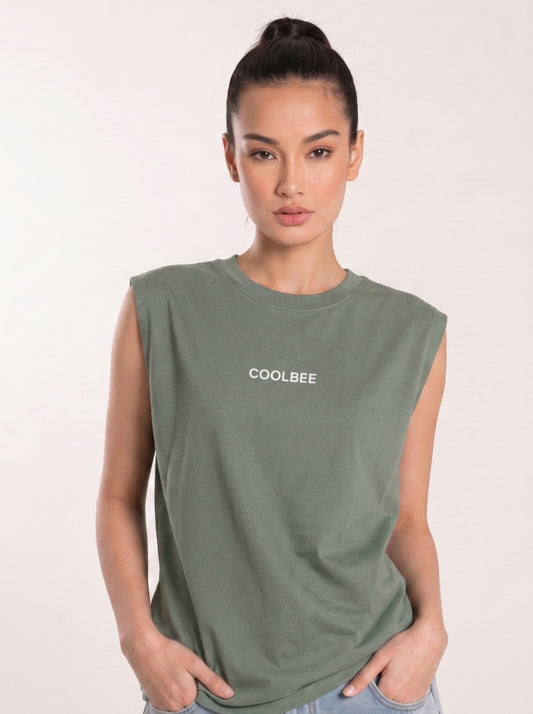 Cool Bee Women Tank Tees Green for Women - Green Tank Top Gym Casual India