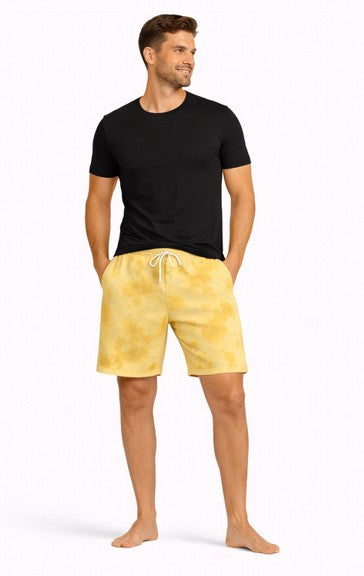 Unisex Tie Dye Shorts Yellow