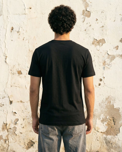Cool Bee Essential Cotton Crew Neck T-Shirt Black for Men - Black Regular Fit Tee India - Lifestyle View