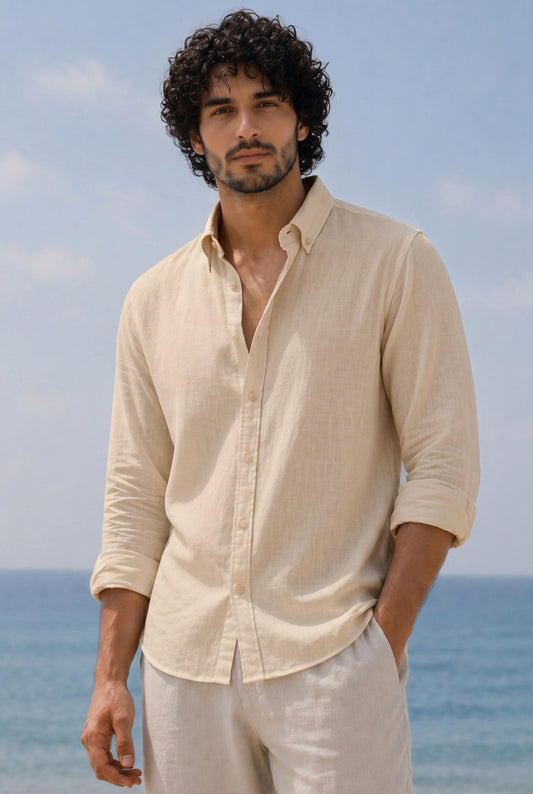 Linen Casual Shirt Beige