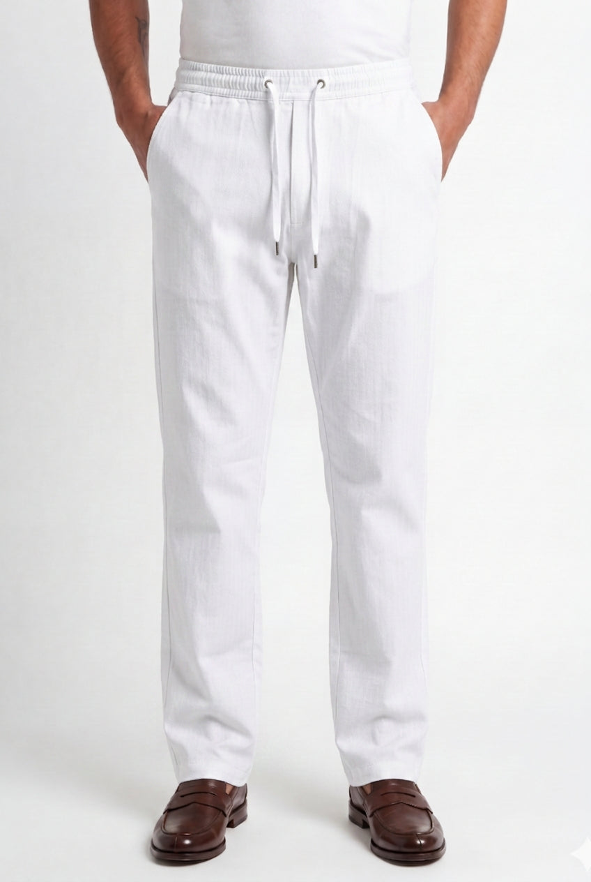 Cool Bee Linen Travel Pants White for Men - White Linen Travel Pants Lightweight India