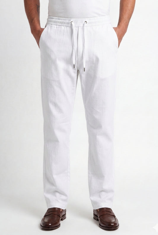 Linen Travel Pants White